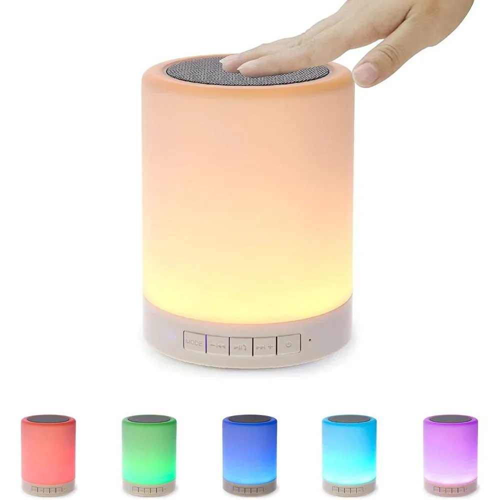 Set of 2 Bluetooth Speaker Night Light Portable Wireless Bluetooth Speakers Touc - Picture 1 of 8